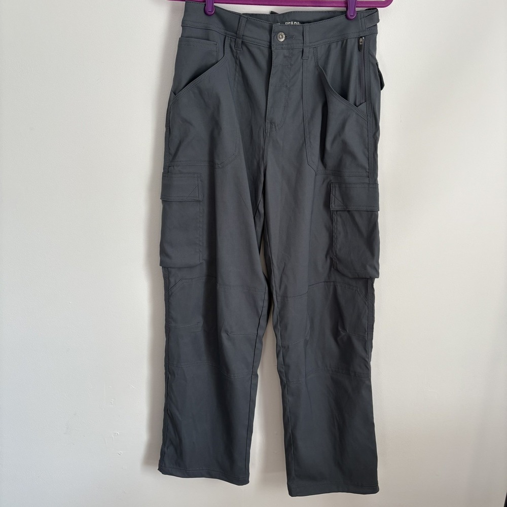 prAna Womens Stretch Zion Cargo Pants Size 8 Thundercloud Gray Relaxed Gorpcore